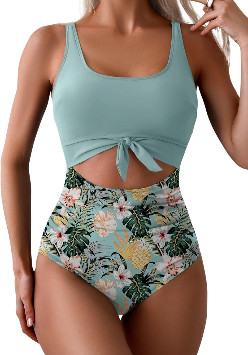 Ruched Cut-Out One-Piece Swimsuit
