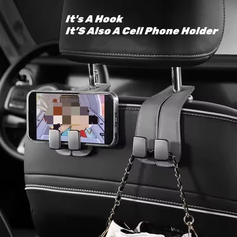 Eptchn TwinHook Leather Car Headrest Hangers