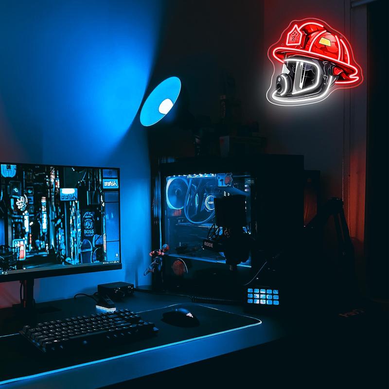 ⏰Firefighter Helmet Neon Sign🎁