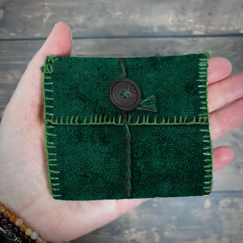 ✝️Handmade Stuitched Pocket Shrine With Silver Cross