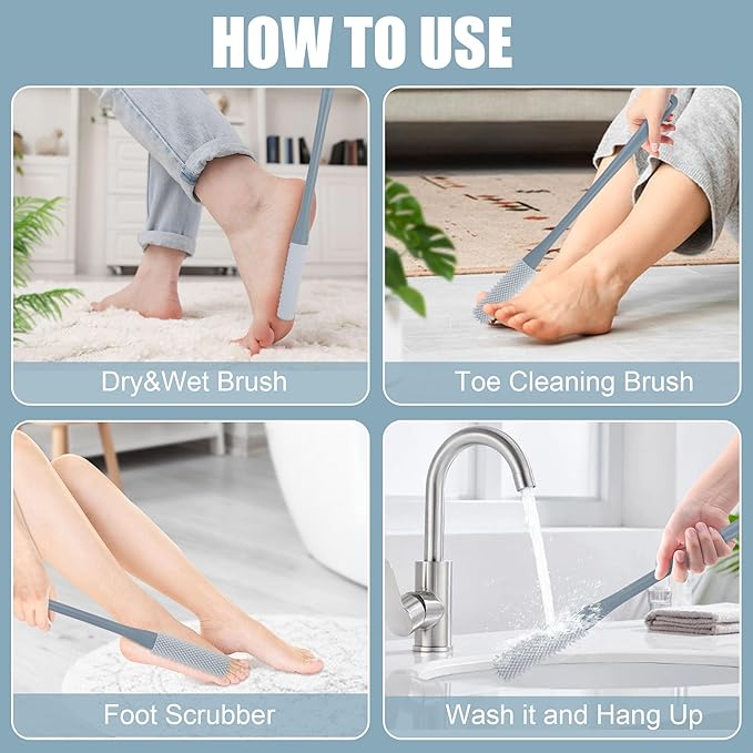 ๐49%OFF๐ฅ(2PCS/ SET) Long Handled Silicone Toe Crevice Cleaning Brush & Exfoliating Brush