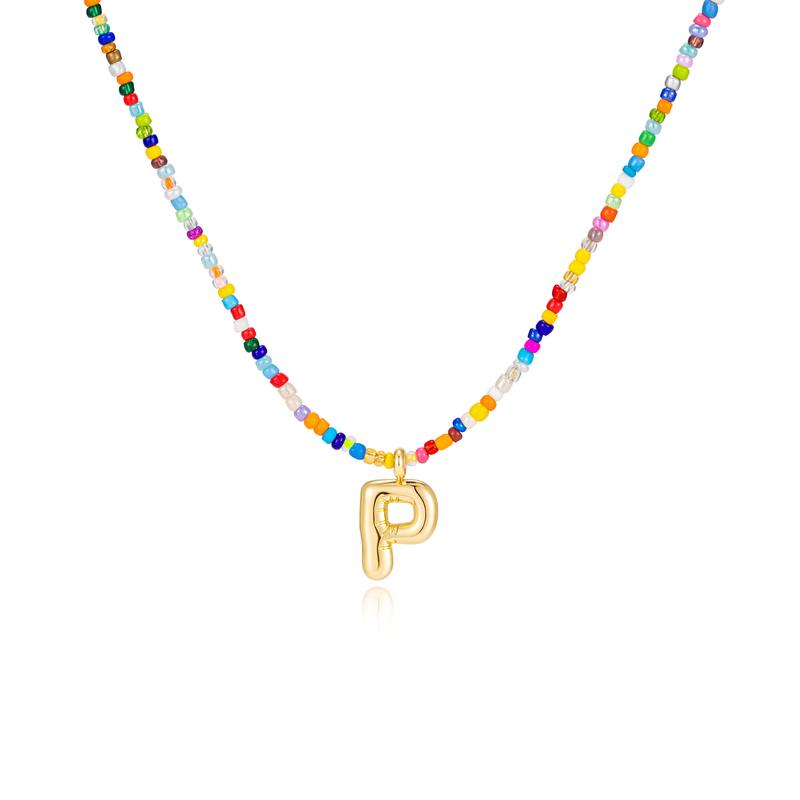 Custom Beaded Initial Necklace