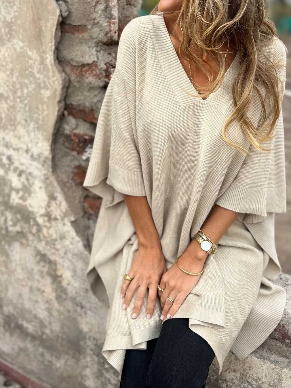 Women's Knit Poncho Cape Vest
