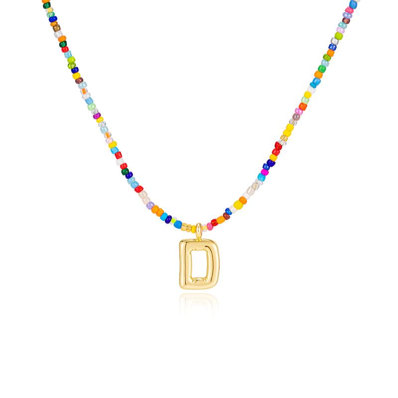 Custom Beaded Initial Necklace