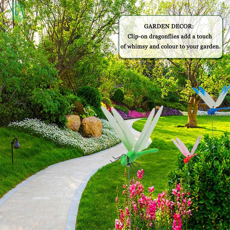Dragonfly Clip Decoy – Colorful Motion Deterrent & Garden Ornament