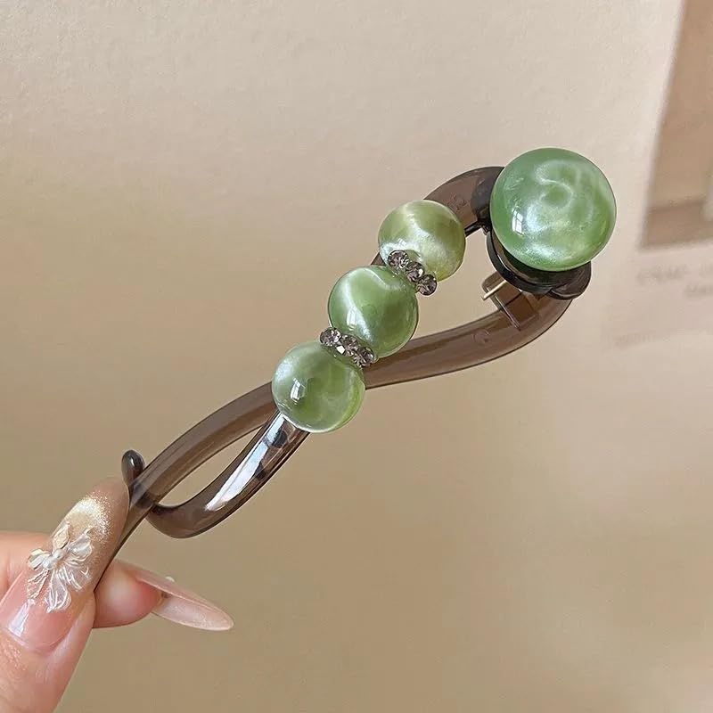 Elegant Rose Pearl Twist Hair Clip