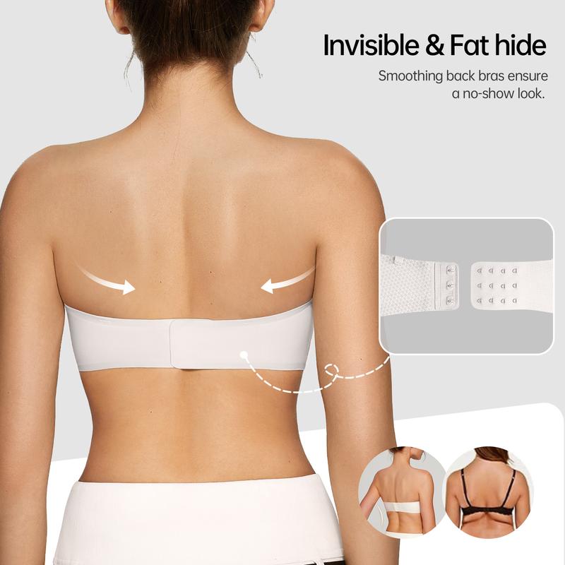 Strapless Convertible Bra – Seamless Grip Fit with Crescent Cups & Bonus Straps