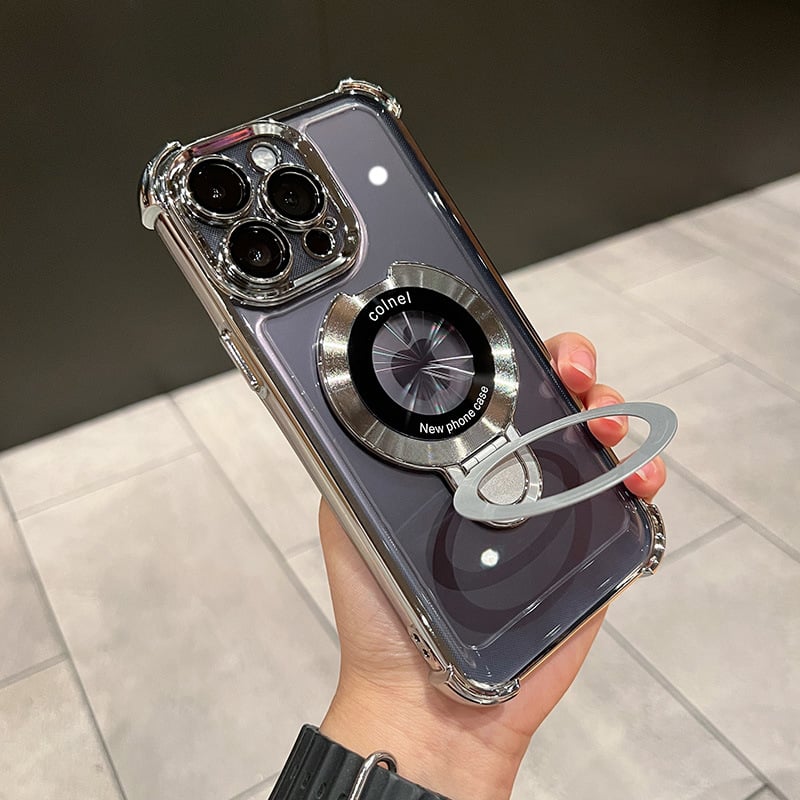 🔥New In Phone Case for iPhone 16 Series - Four Corners Air Cushion Anti-fall Case for iPhone with Invisible Ring Stand