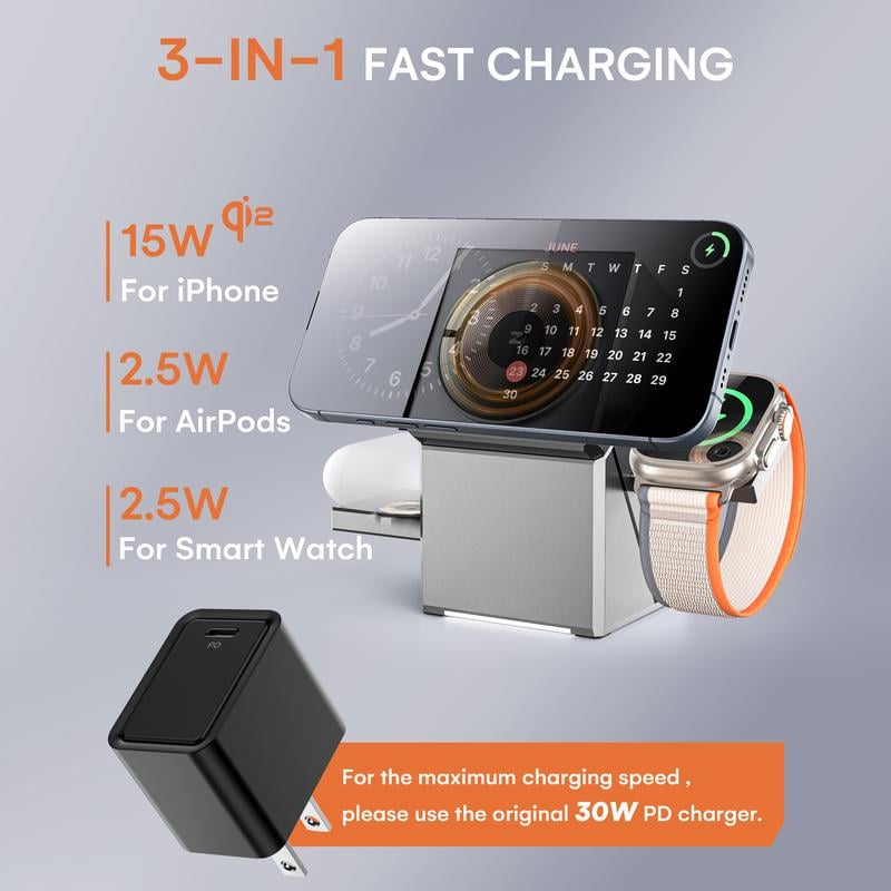 🔥 Three in One Wireless Fast Charger