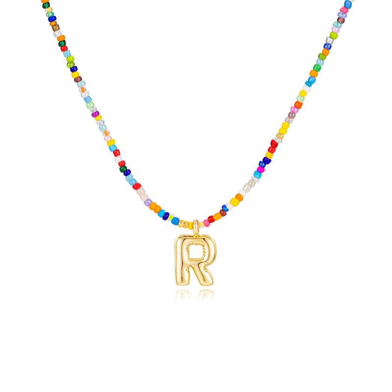 Custom Beaded Initial Necklace
