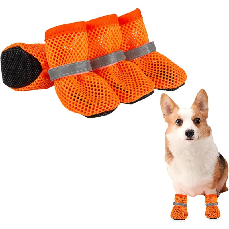 All-Season Breathable Mesh Dog Boots (4 Pcs)
