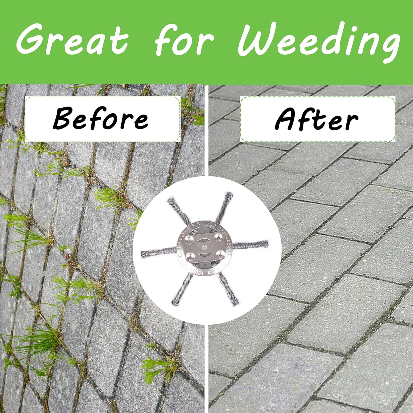6" Twisted Wire Weed Brush – Steel Trimmer Head for 5 mm Shaft Electric Grass Cutters