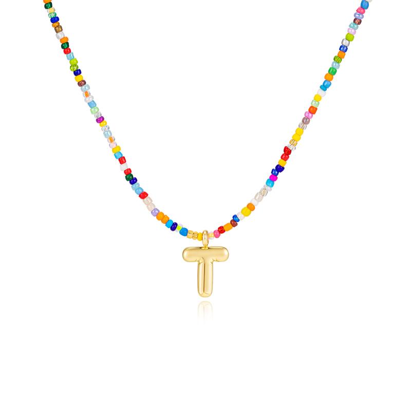 Custom Beaded Initial Necklace