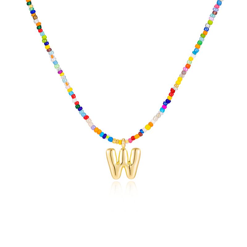 Custom Beaded Initial Necklace