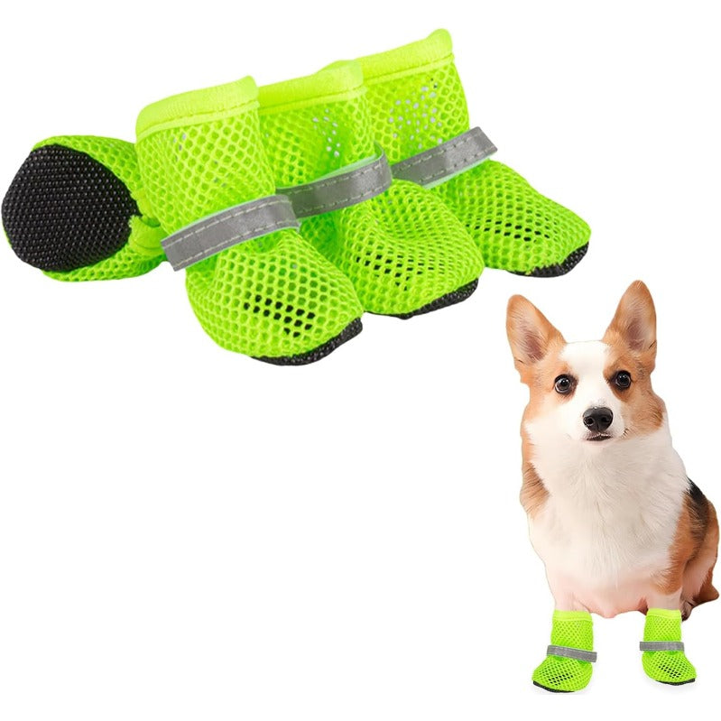 All-Season Breathable Mesh Dog Boots (4 Pcs)