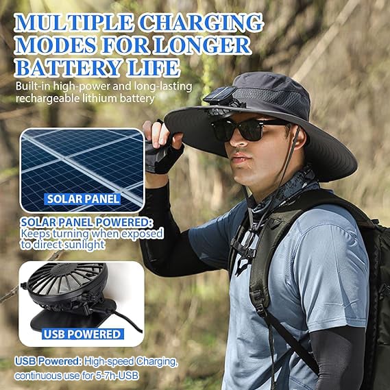 šBest fatherās Day Giftsā¤2025 New Ultralight Solar Fan Sun Hat ā Lighter Than a Baseball!ā¾(Only 11oz)