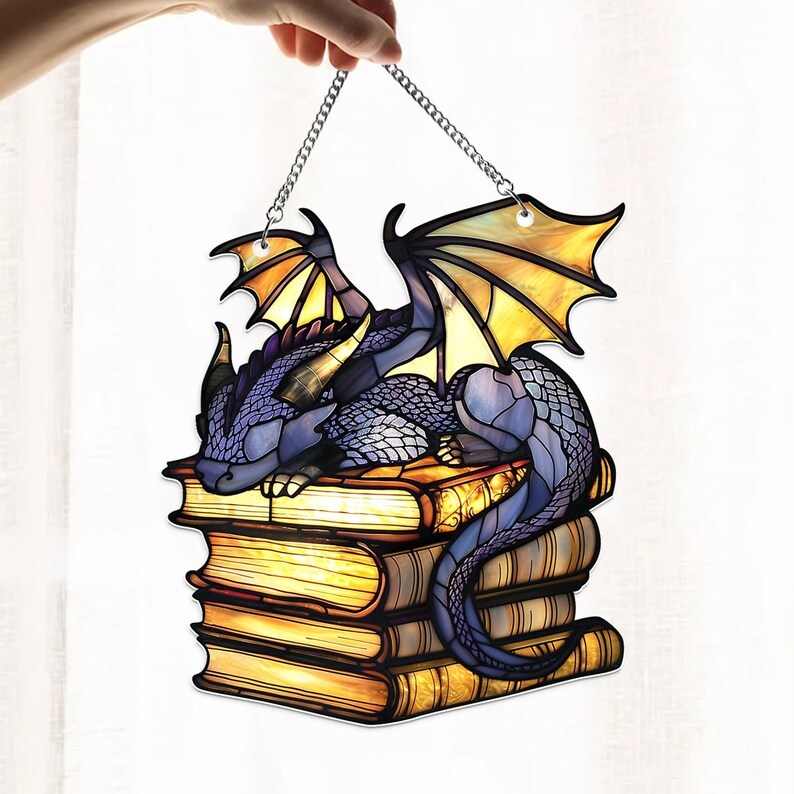 π₯π₯2025 Mother's Day Gift 50% Off--Cute Book Dragon Suncatcher Ornament
