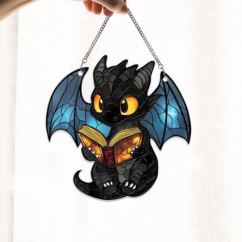 π₯π₯2025 Mother's Day Gift 50% Off--Cute Book Dragon Suncatcher Ornament
