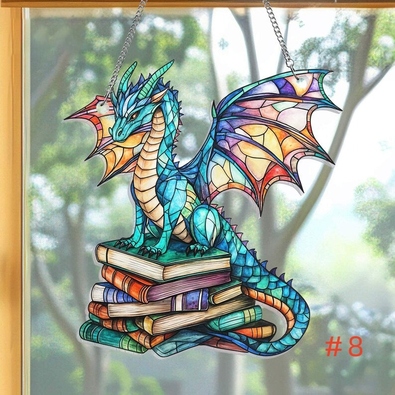 π₯π₯2025 Mother's Day Gift 50% Off--Cute Book Dragon Suncatcher Ornament
