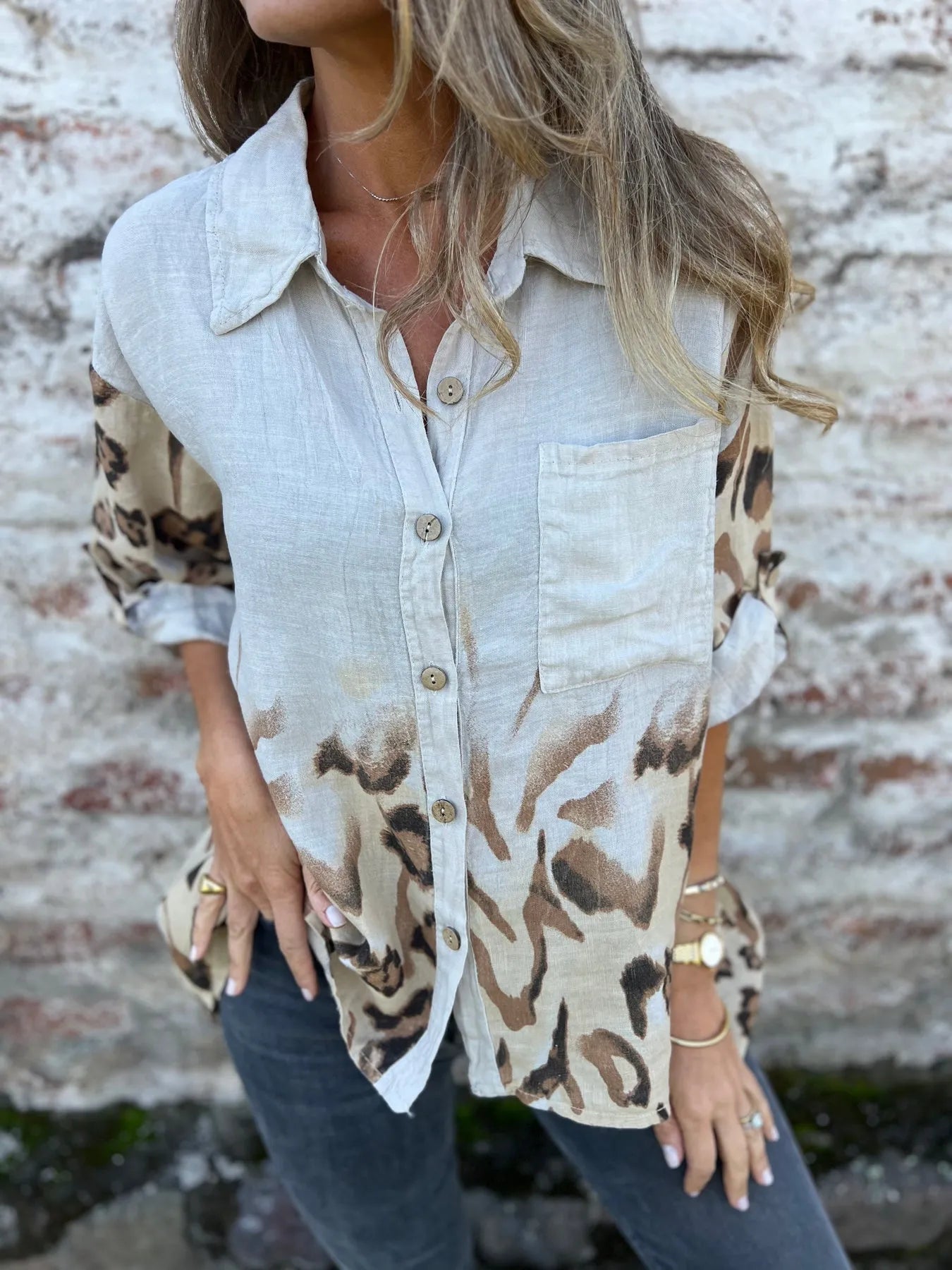 Leopard-printed Shirt