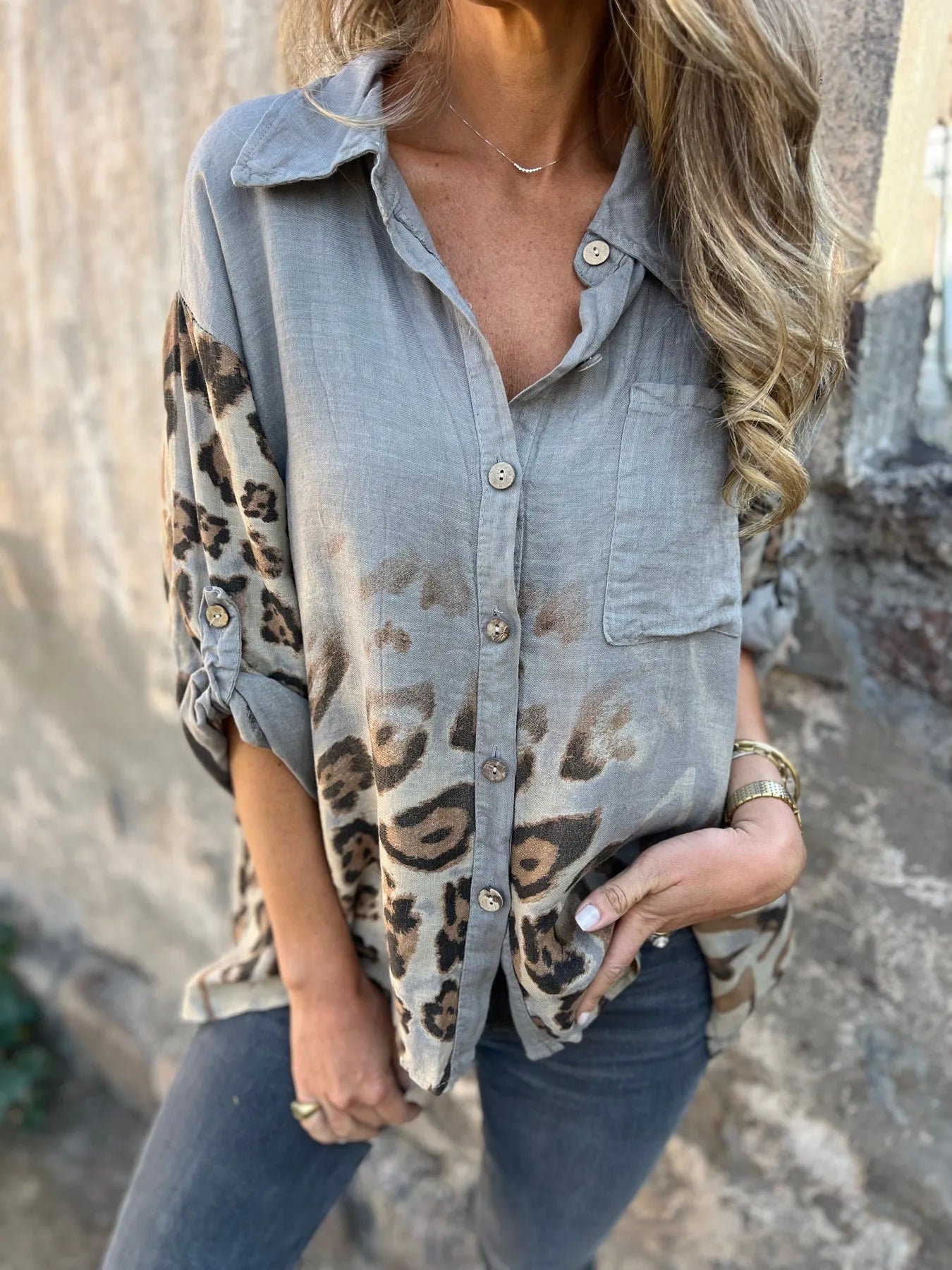Leopard-printed Shirt