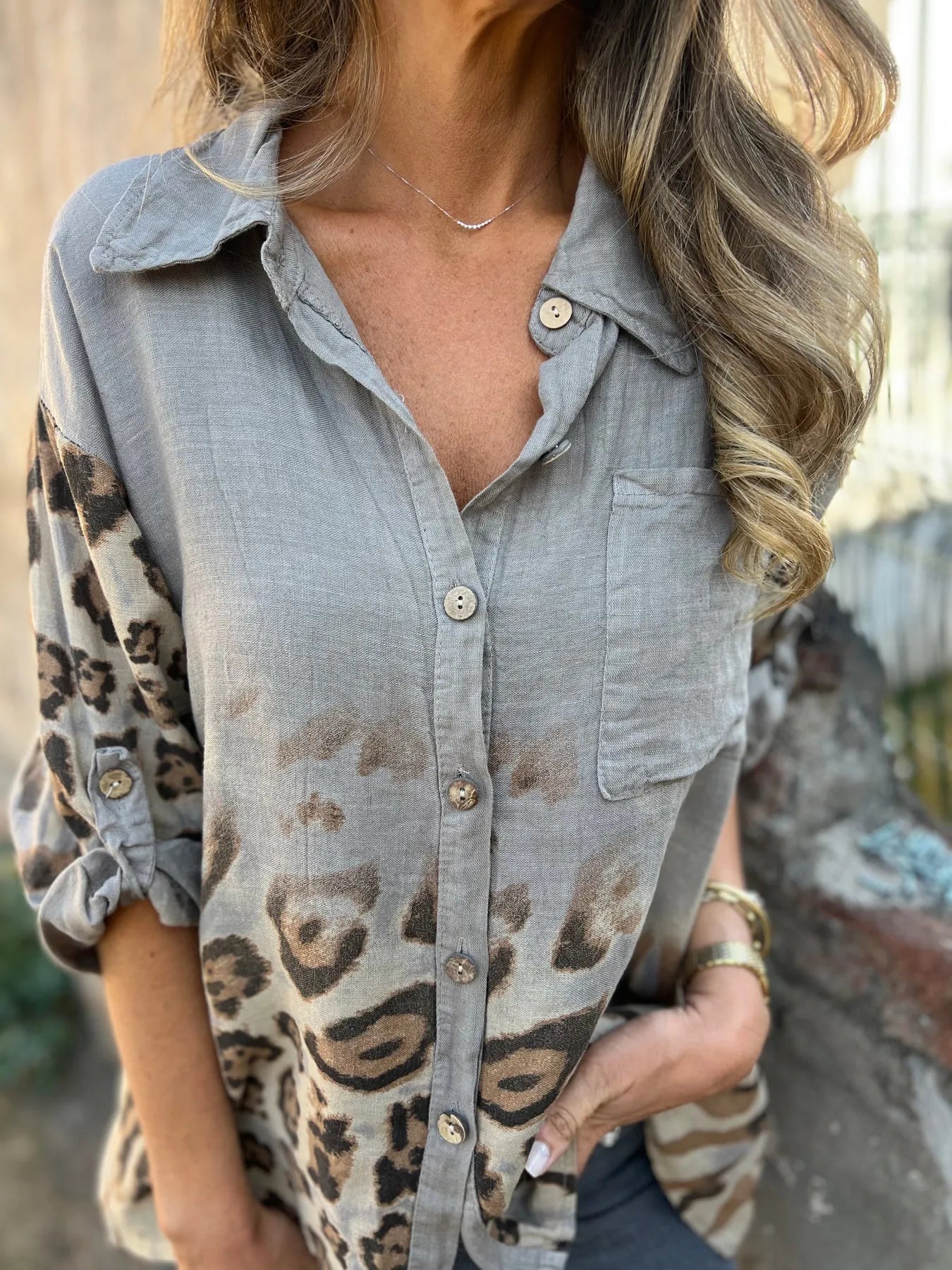 Leopard-printed Shirt