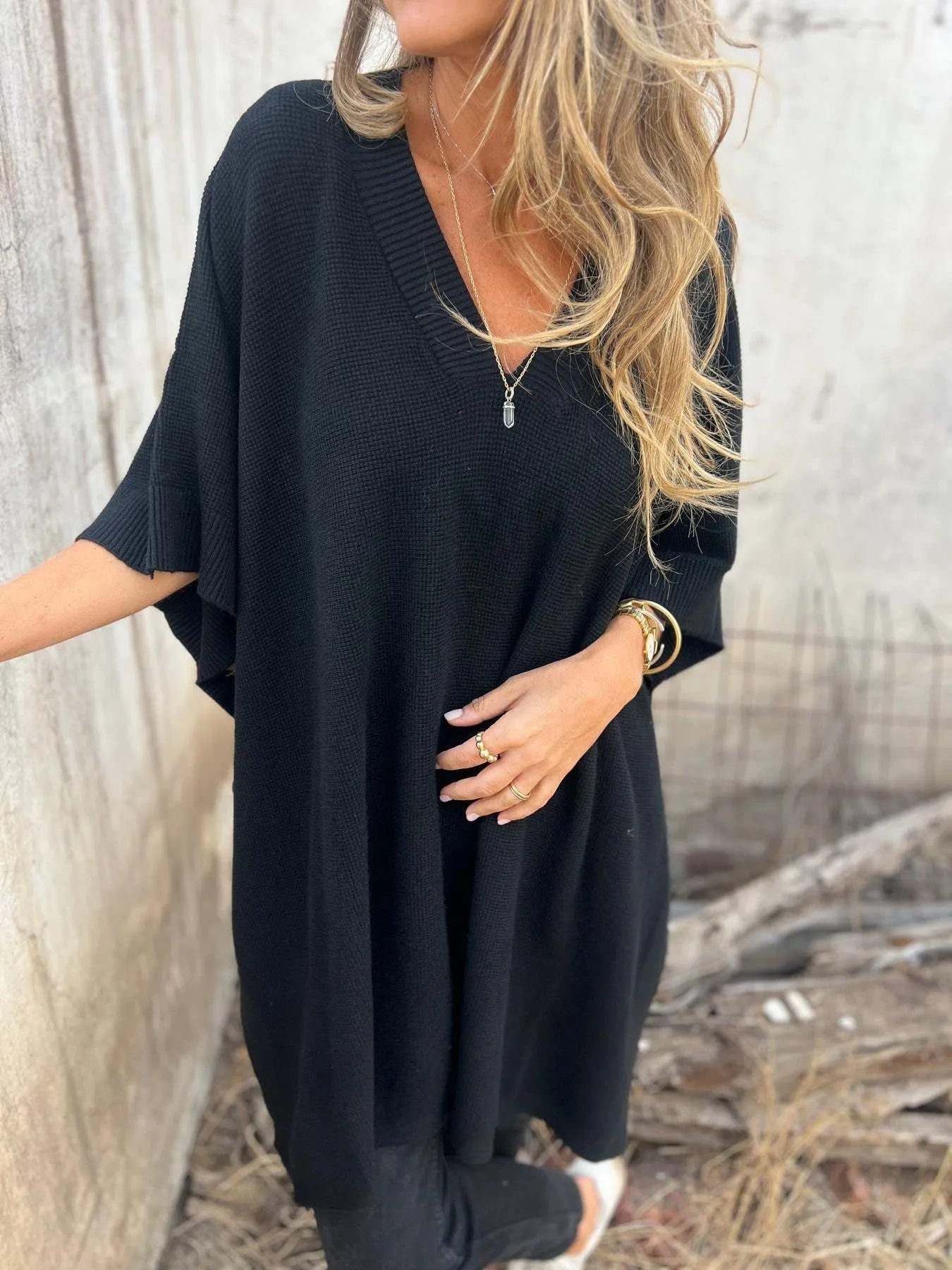 Women's Knit Poncho Cape Vest