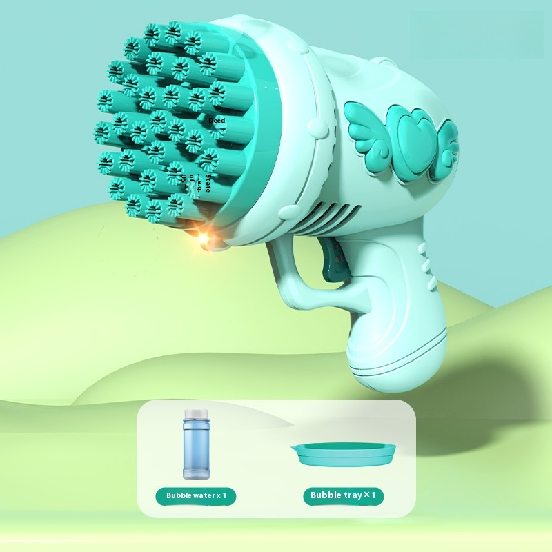 LED Bubble Blaster – 69-Hole Light-Up Machine with USB Recharge