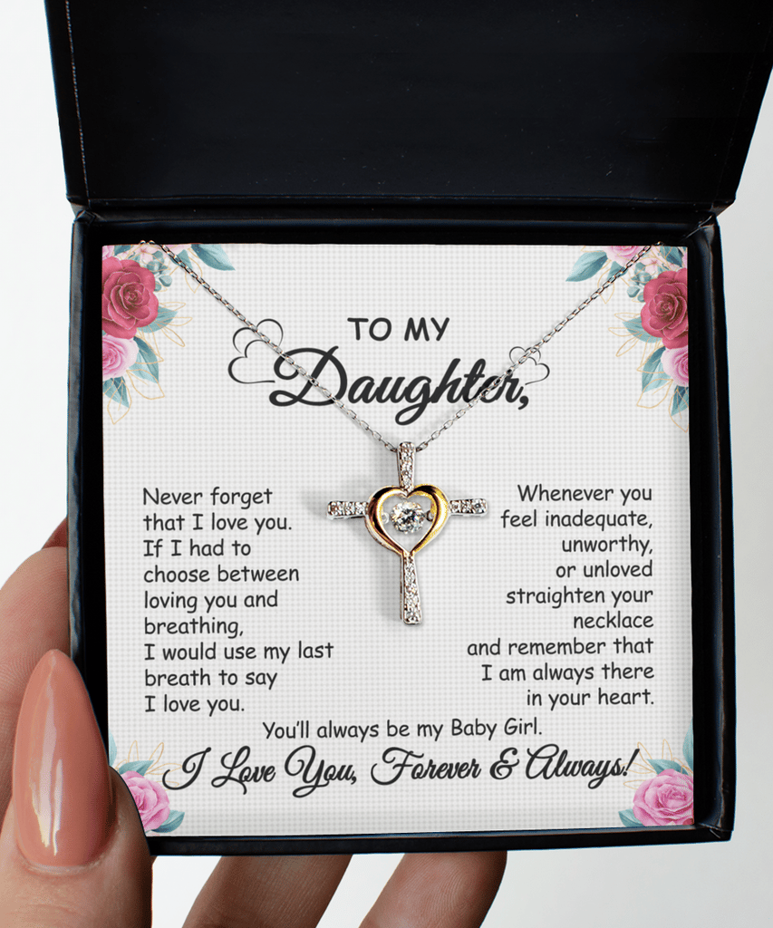 Last Day 75% OFF - To My Daughter/Granddaughter - Love You Forever Cross Dancing Necklace