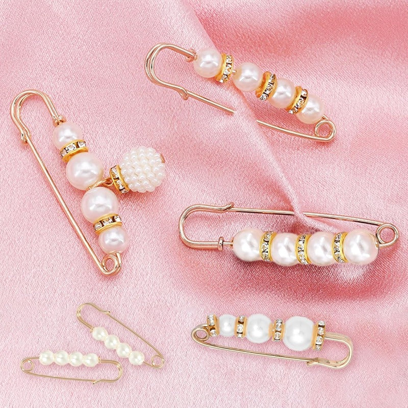 Pearl Brooch Safety Pins