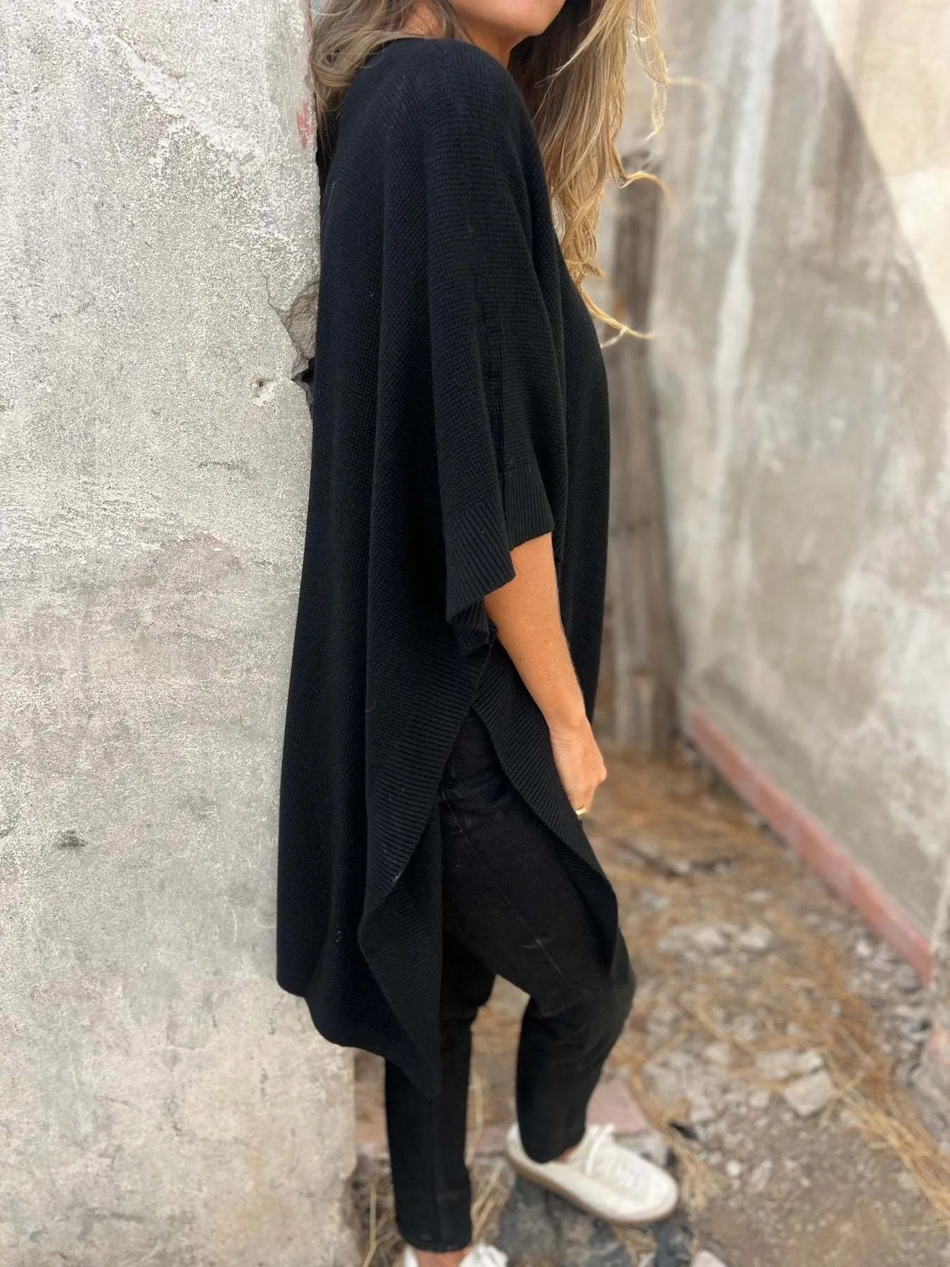 Women's Knit Poncho Cape Vest
