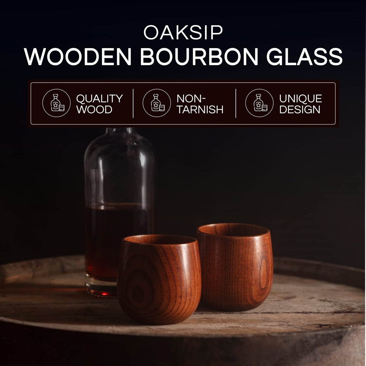 š„2025 Hot Saleš„Handmade and Charred Drinking Vessel -Original Wooden Bourbon Drinking Glass