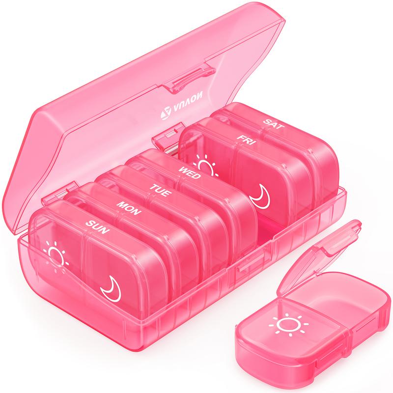 AM PM Weekly Pill Organizer – Travel-Friendly, Large Capacity & BPA-Free