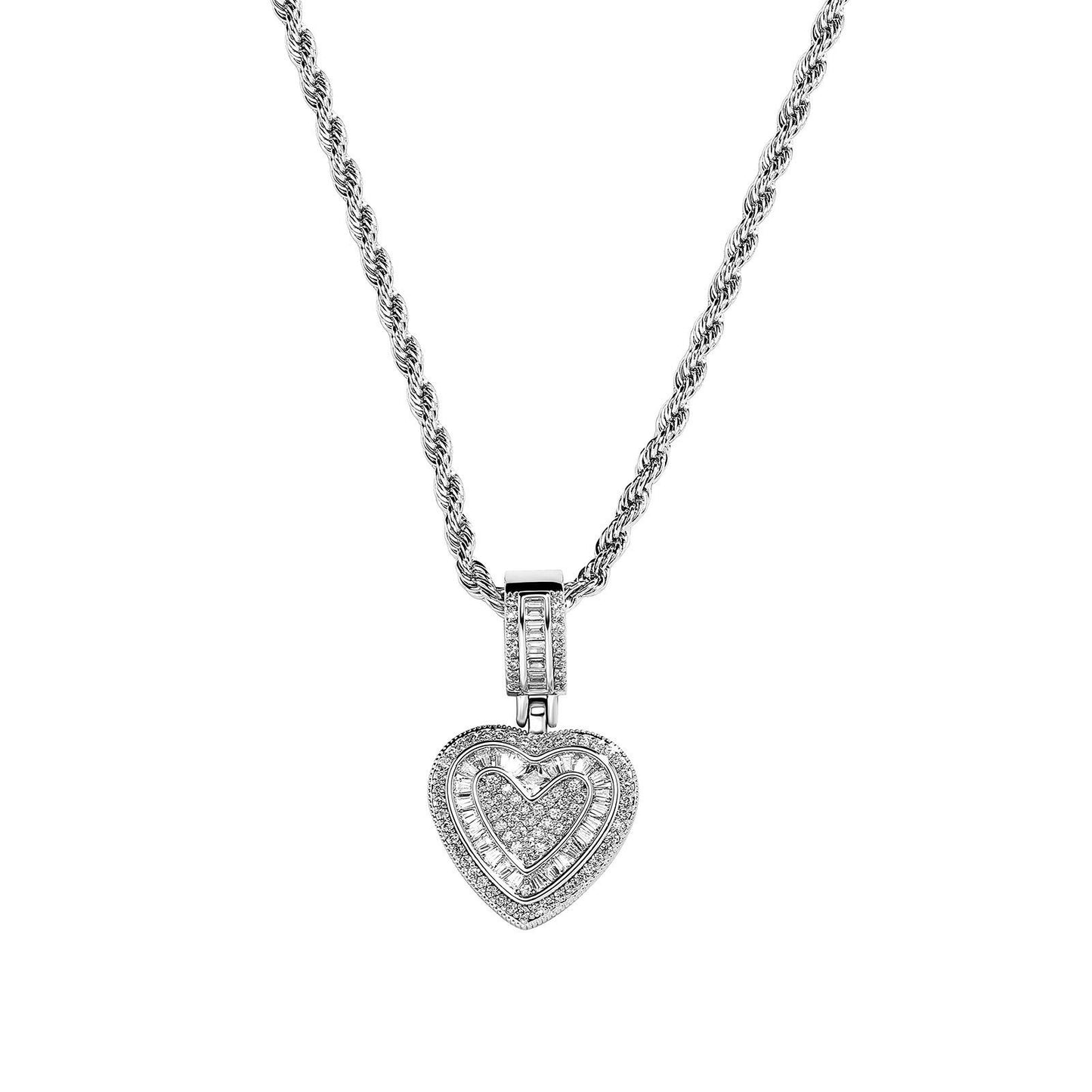 💖Last Day Sale 49% OFF💖Cubic Diamond Heart Pendant Necklace