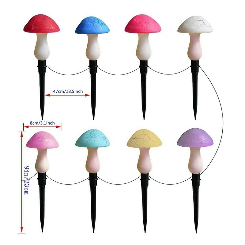 Color-Changing Solar Mushroom Garden Lights