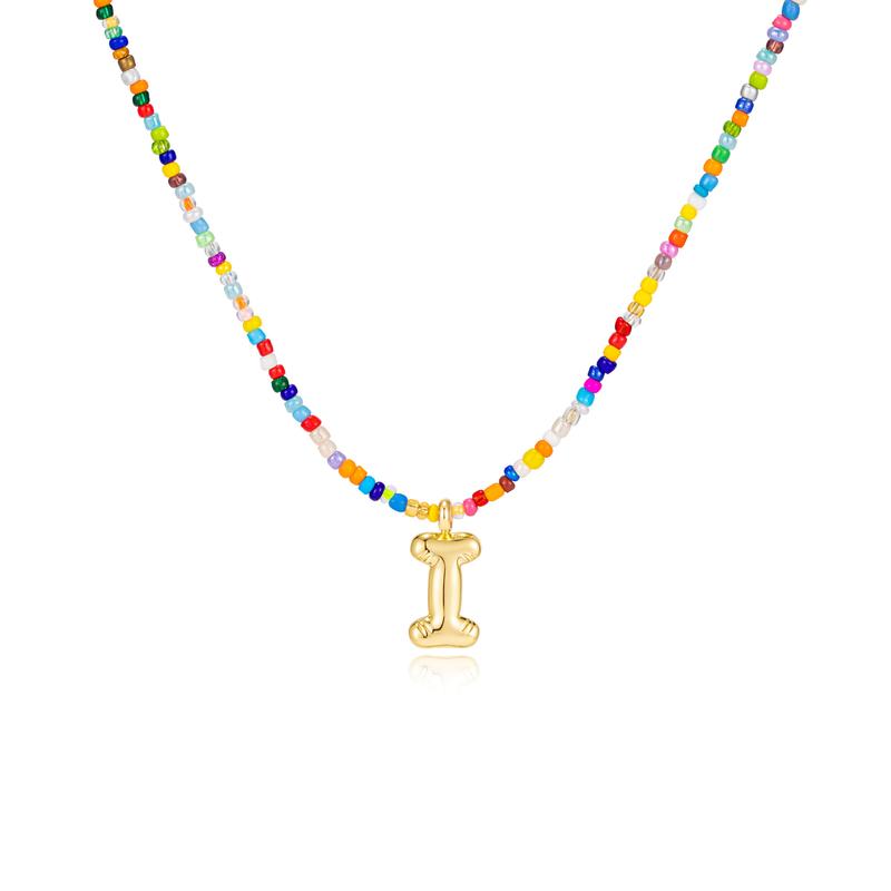 Custom Beaded Initial Necklace