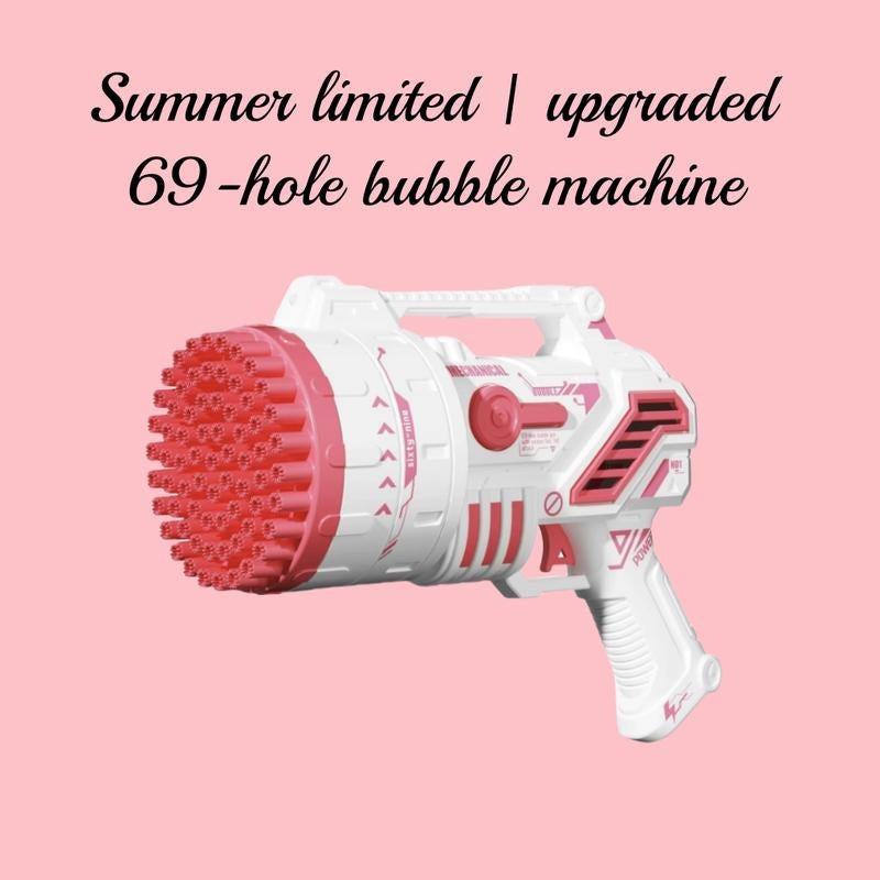 LED Bubble Blaster – 69-Hole Light-Up Machine with USB Recharge