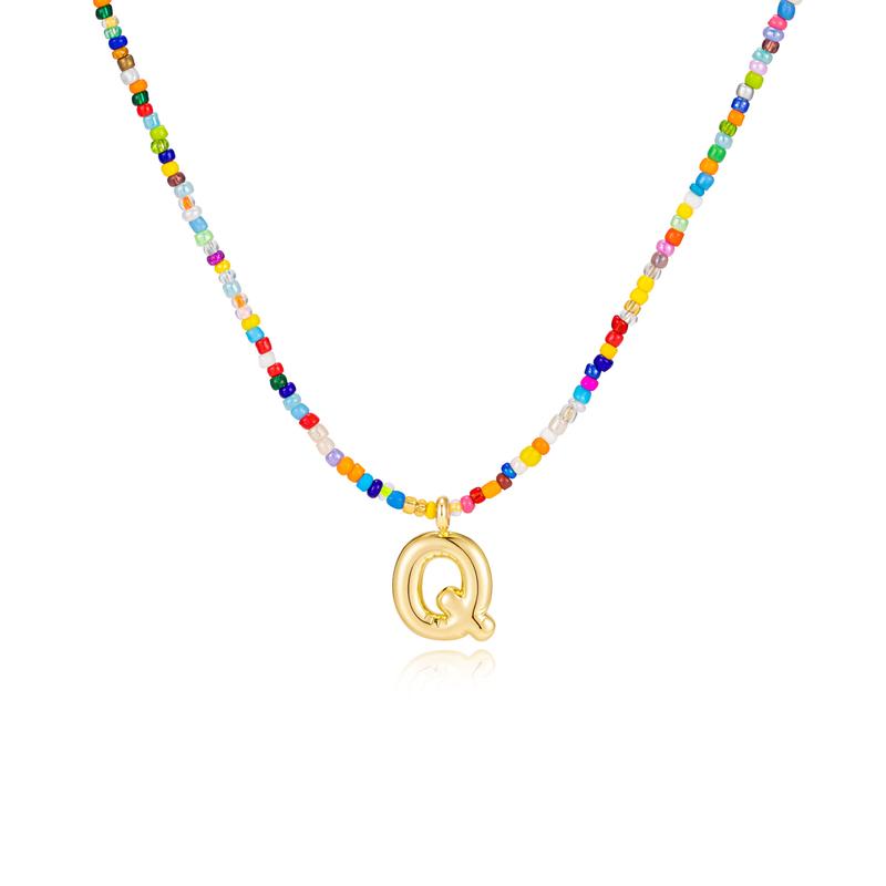 Custom Beaded Initial Necklace
