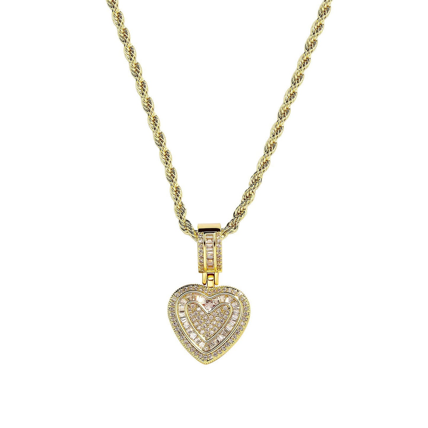 💖Last Day Sale 49% OFF💖Cubic Diamond Heart Pendant Necklace