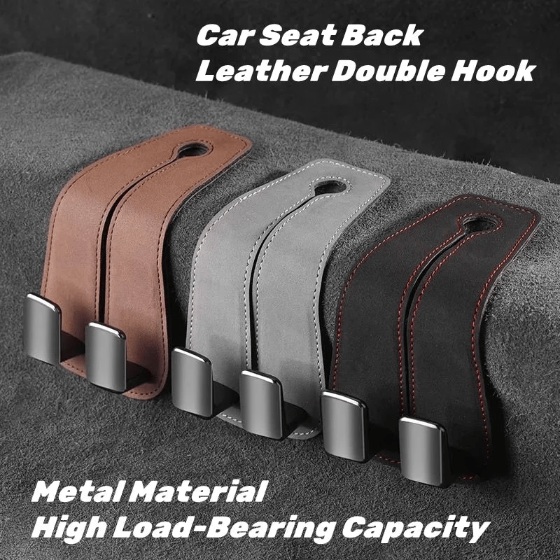 Eptchn TwinHook Leather Car Headrest Hangers