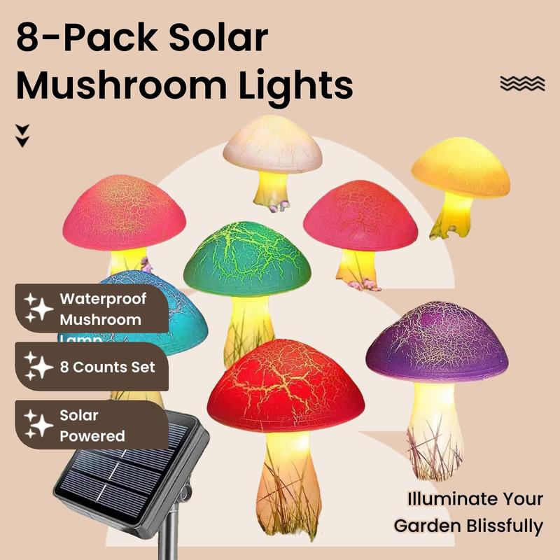 Color-Changing Solar Mushroom Garden Lights