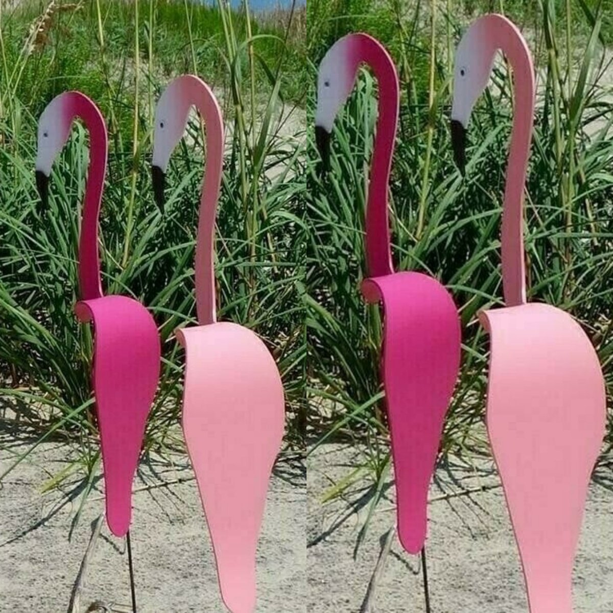 Florida Dancing Flamingo Birds Garden Metal Art