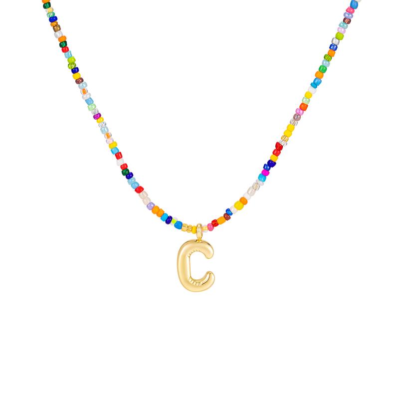 Custom Beaded Initial Necklace