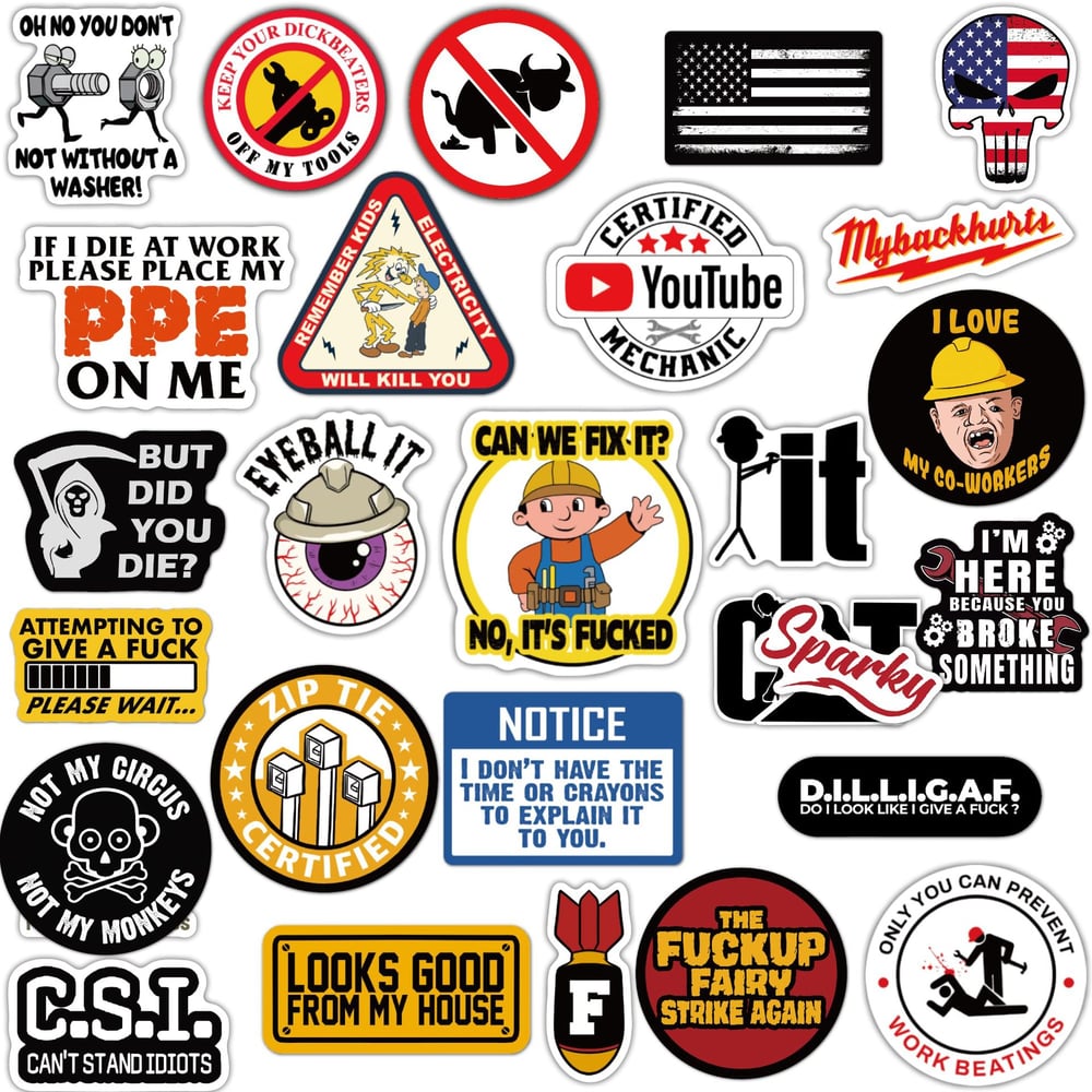 π₯123Pcs Blue Collar Funny Stickers π·ββοΈ
