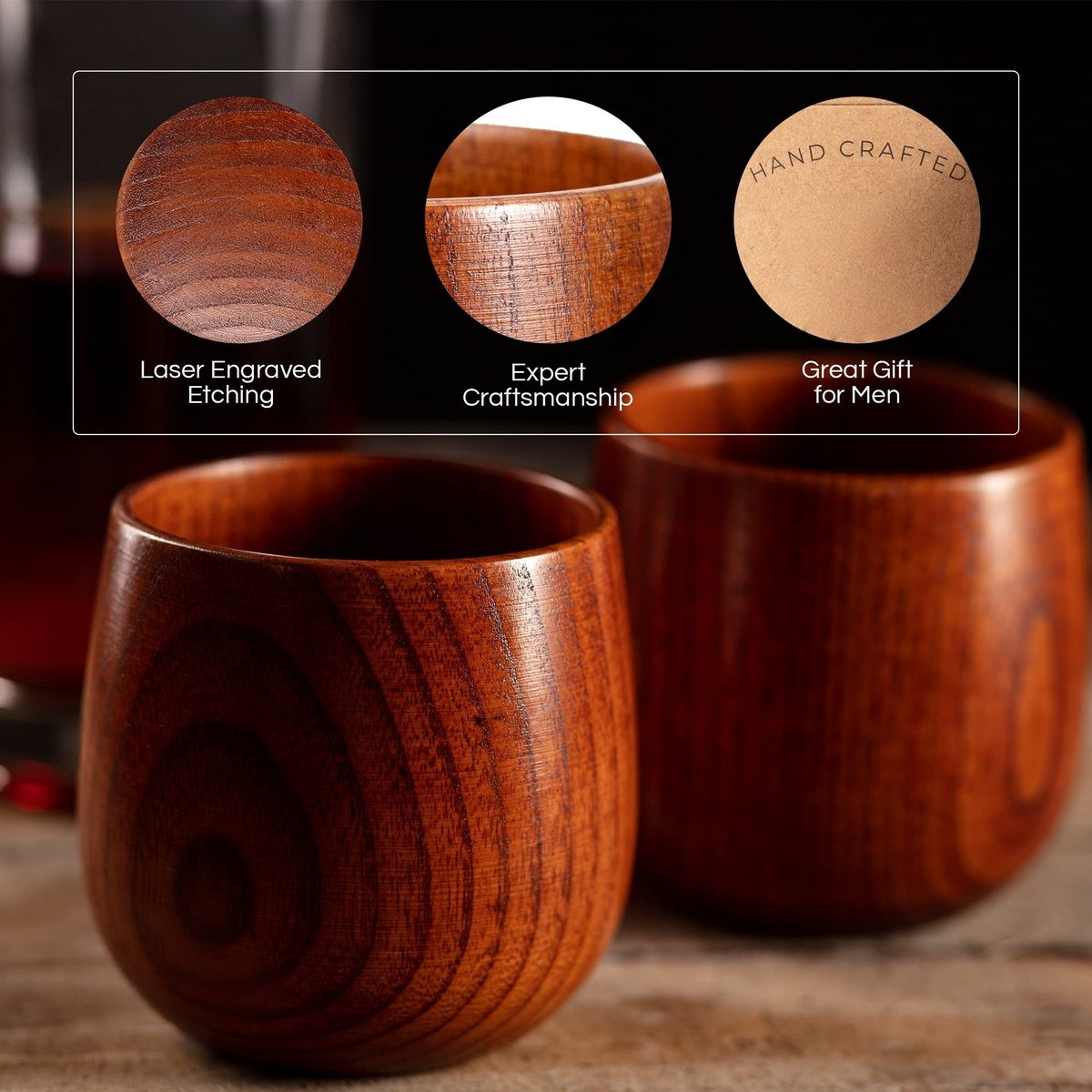 š„2025 Hot Saleš„Handmade and Charred Drinking Vessel -Original Wooden Bourbon Drinking Glass