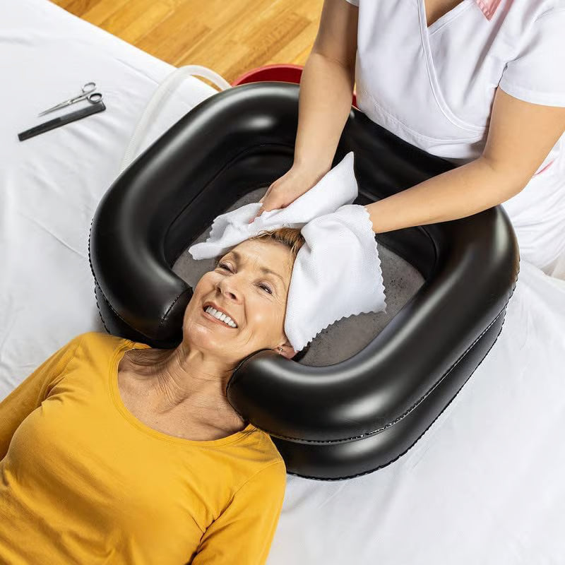 ❤️Inflatable Shampoo Basin for Bedside, Shampoo Tub for Locs,Elderly, Disabled, Pregnant, Injured, Bedridden, Handicapped