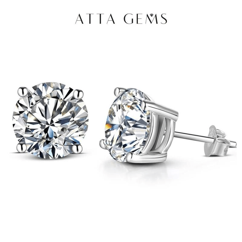 Sparkling VVS Synthetic Moissanite Stud Earrings for Women