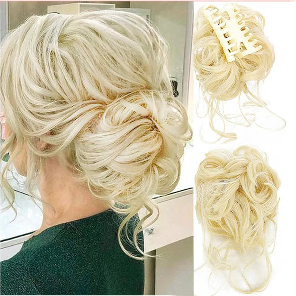 Curly Bun Hair Claw Clips