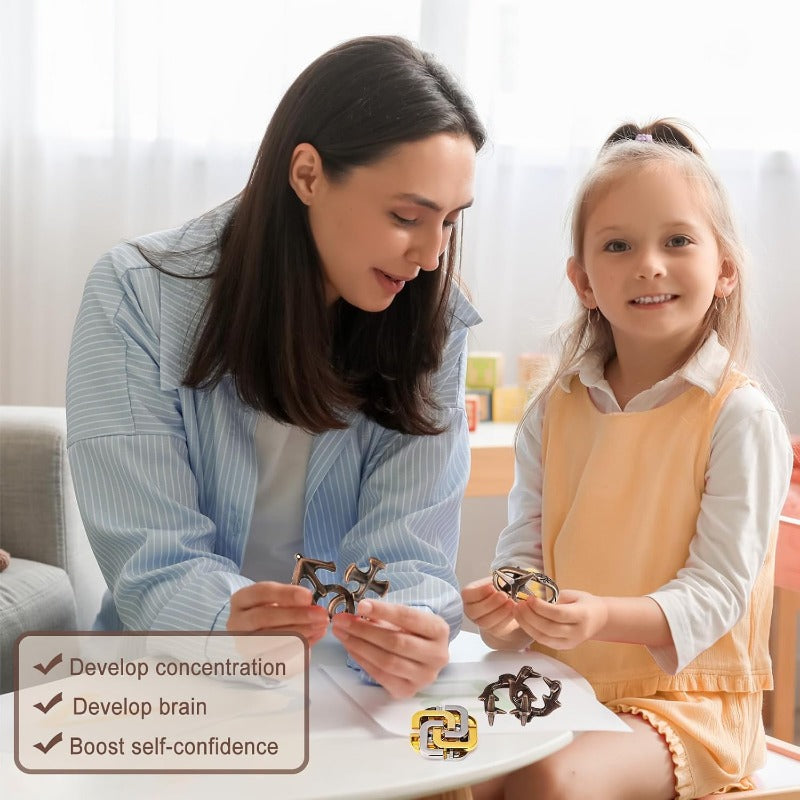 Mind-Twist Metal Puzzle Set – Brain Teasers for All Ages