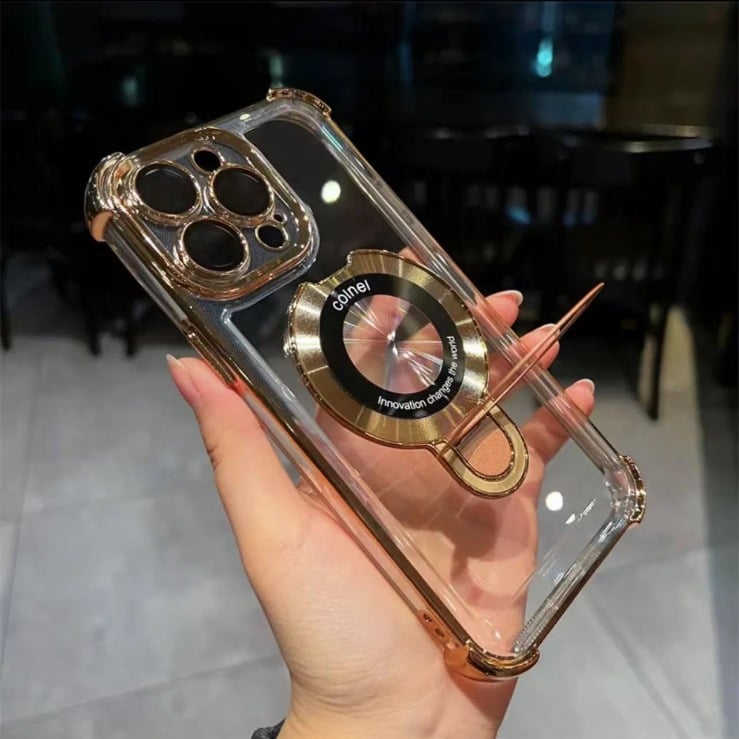 🔥New In Phone Case for iPhone 16 Series - Four Corners Air Cushion Anti-fall Case for iPhone with Invisible Ring Stand
